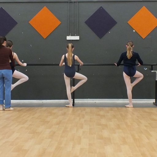 dancers in retire at the barre with teacher